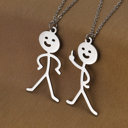 Cute Cartoon Stickman Pendant Stainless Steel Necklace f8f3f940 3cc0 4c55 a8bd 360fa33f1fc9