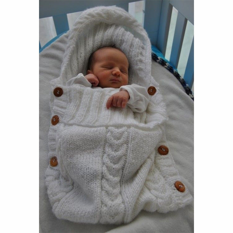Infant Baby Tassel Ca P Sleeping Bag Sweater Wooden Button Hooded Sleeping Bag f8fe6380 089c 4f20 a256 bd90cd0e135e