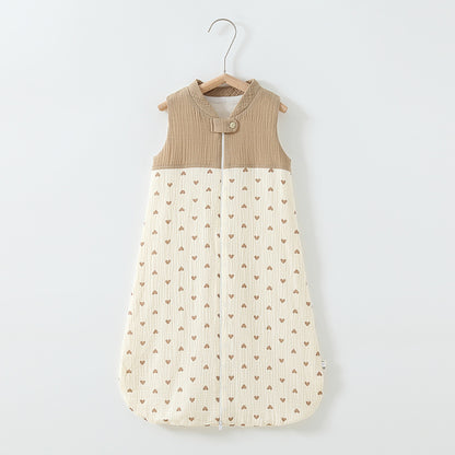 Baby Sleeping Bag Double Layer Patchwork Stand-up Collar Gauze Waistcoat Sleeping Bag f92163e9 260e 44d3 aed7 051c7d8e2444