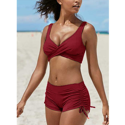 Women's Removable Strap Bandeau Top High Cut Cheeky Bikini Set Swimsuit f92ec220 1ab0 4b62 b256 a03191a7c7dd