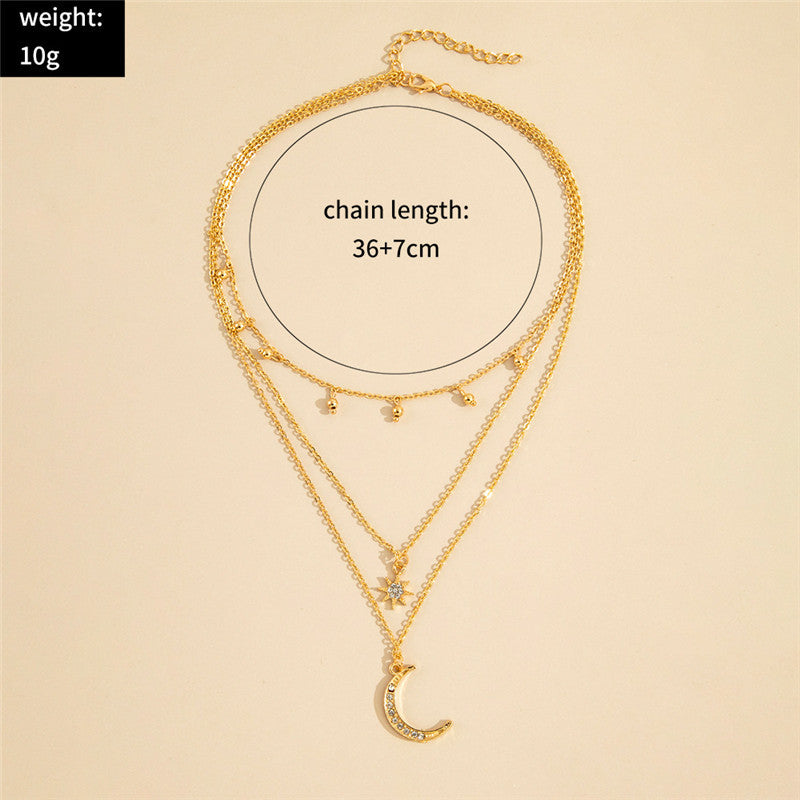 Personalized Fashion Small Round Beads And Tassel Pendant Six-pointed Star Moon f92faa64 3c99 479d af69 702ead613264