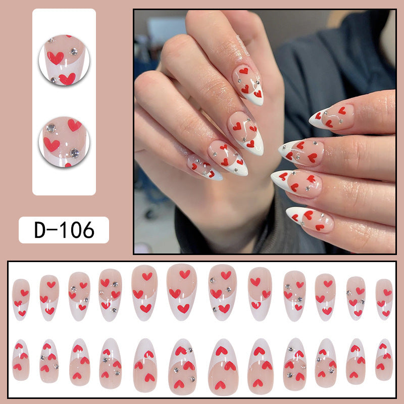 French Water Drop Manicure Rhinestones Wear Nails f93b7599 c123 48b6 a108 30543ff3e56d