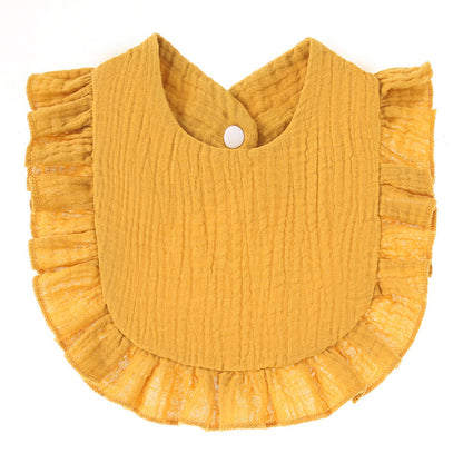 Ruffled Cotton Gauze Lace Bib Saliva Pocket f952297c af21 4c11 8230 12ce25934f98