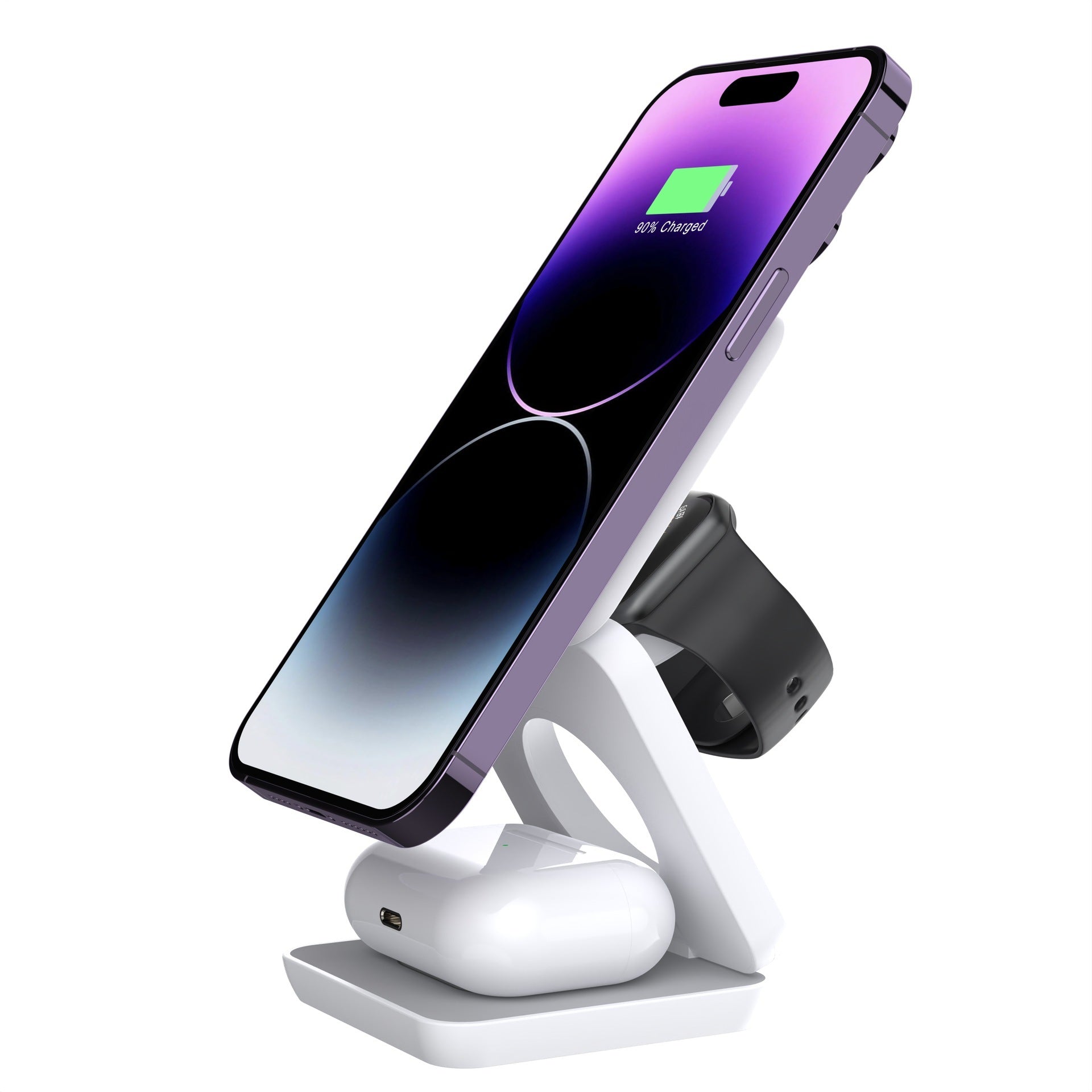 Folding Three-in-one Wireless Charger Portable Magnetic Suction - 图片 6
