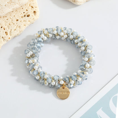 Multicolor Crystal Pearl Hair Ring Simple Girl Tieshair Bands Ins f9800a75 f72f 4fb7 bf93 5b521c7d503b