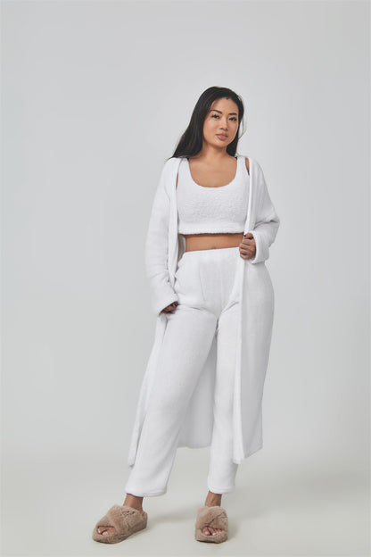 Cozy Pajama Set, 3 Piece Lounge Set, Cute Loungewear, Warm Suit Sets, Matching Set, Lounge Set, 3 Piece Pant Sets, Women Wint