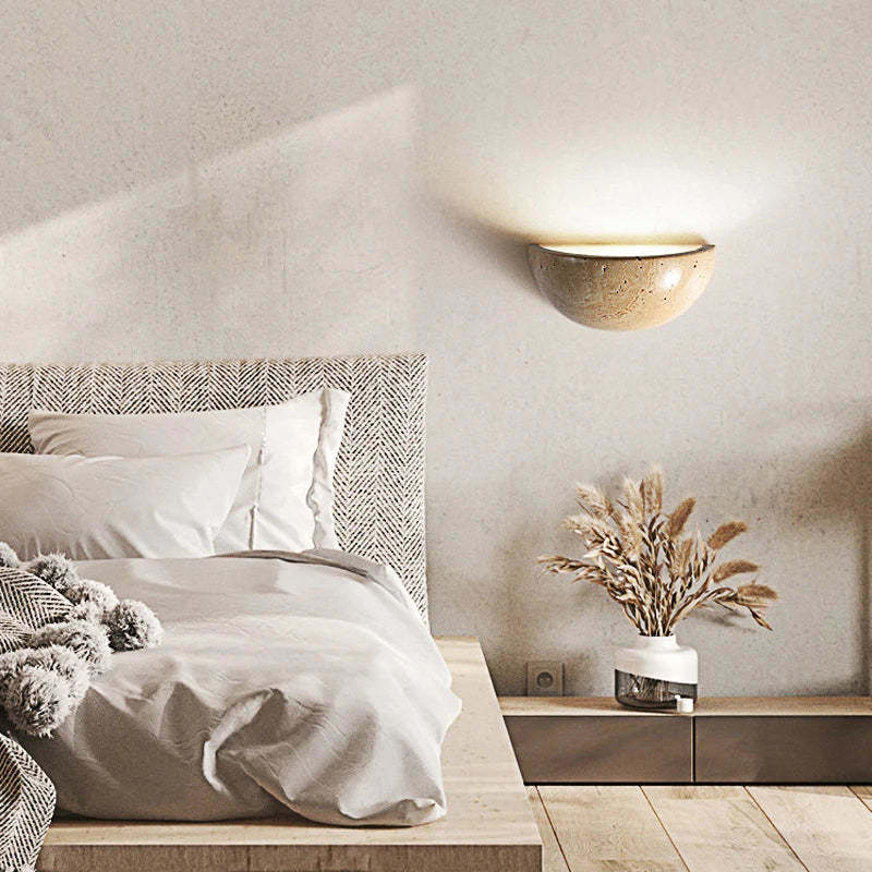 Retro Yellow Cave Stone Bedroom Bedside Lamp Semicircle Living Room Corridor Wall Lamp f9984fc3 acdc 4bc7 ac27 abf63111fbc5