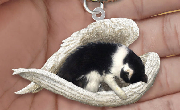 New Unique Dogs And Cats Sleeping Angel Pendant Car Key Ring f9a87434 2493 4c7c bc68 38c1fe73c4af