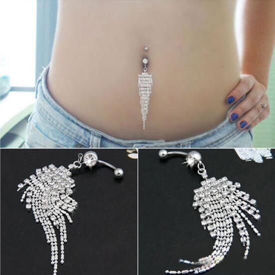 Titanium Steel Navel Stud Tassel Diamond Belly Ring Jewelry f9b65eed c51e 4992 be02 041a17e0f4b2