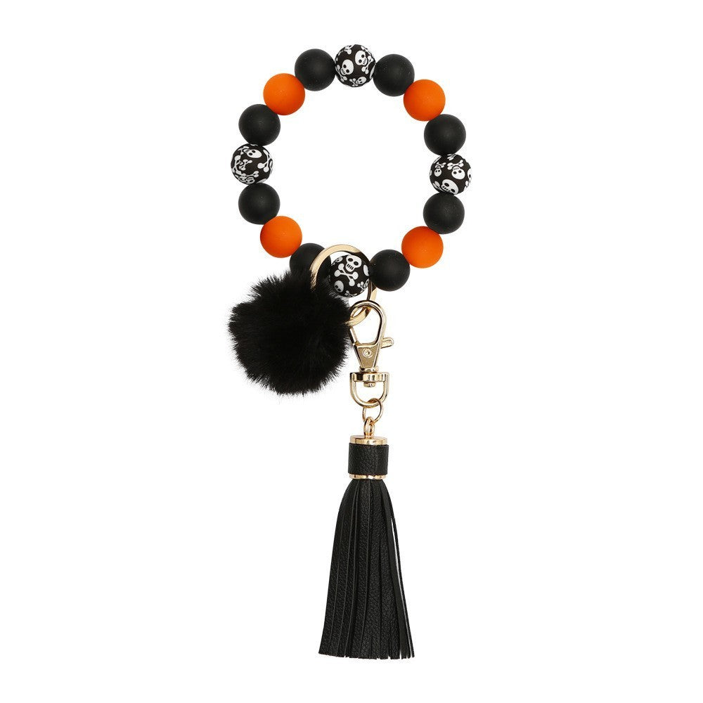 Silicone Wrist Keychain Handmade Beaded Leather Tassel Bracelet f9b9c35d 4cc5 4b70 bd78 3199de072bf1