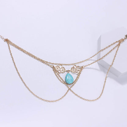 Water Drop Turquoise Tassel Arm Chain Bracelet f9bb7cc4 0c89 4880 aaec a34ff9cb72d2