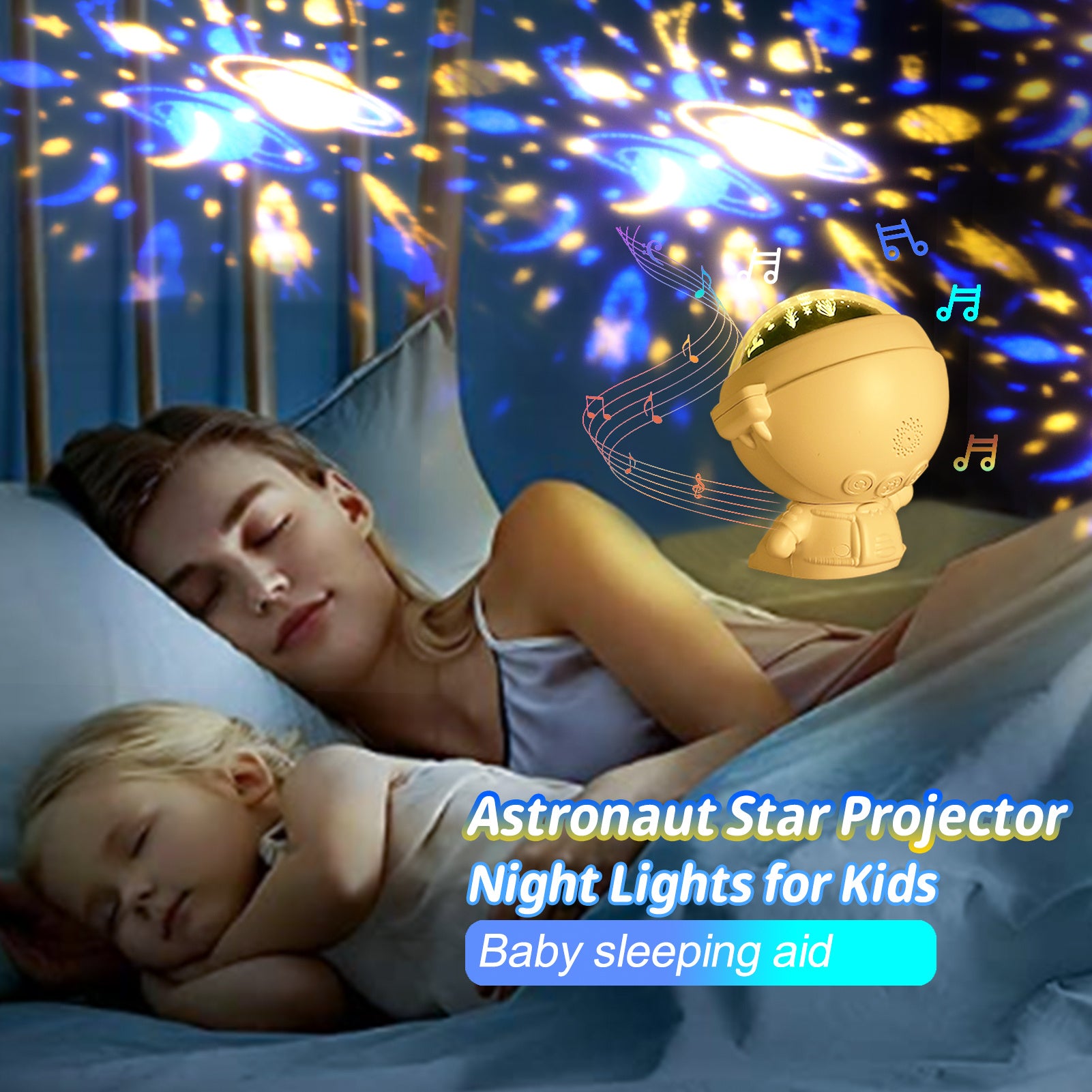 Galaxy Star Projector Starry Sky Night Light Astronaut Lamp Room Decr Gift Child Kids Baby Christmas Spaceman Projection f9c1