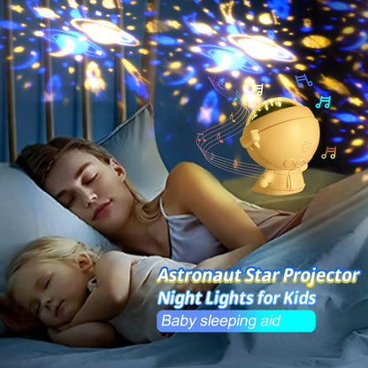 Galaxy Star Projector Starry Sky Night Light Astronaut Lamp Room Decr Gift Child Kids Baby Christmas Spaceman Projection f9c1