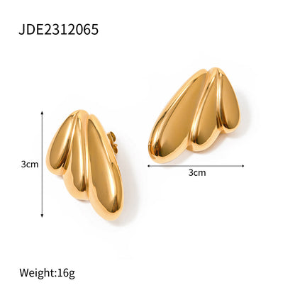 Geometry 18k Gold Stainless Steel Wing Earrings f9c87a27 2939 4e38 a2c6 569c6ab43b8e
