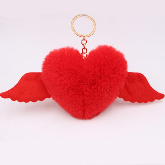 Heart Wool Ball Keychain Pendant f9c89587 5d44 4800 8279 576b8569b332