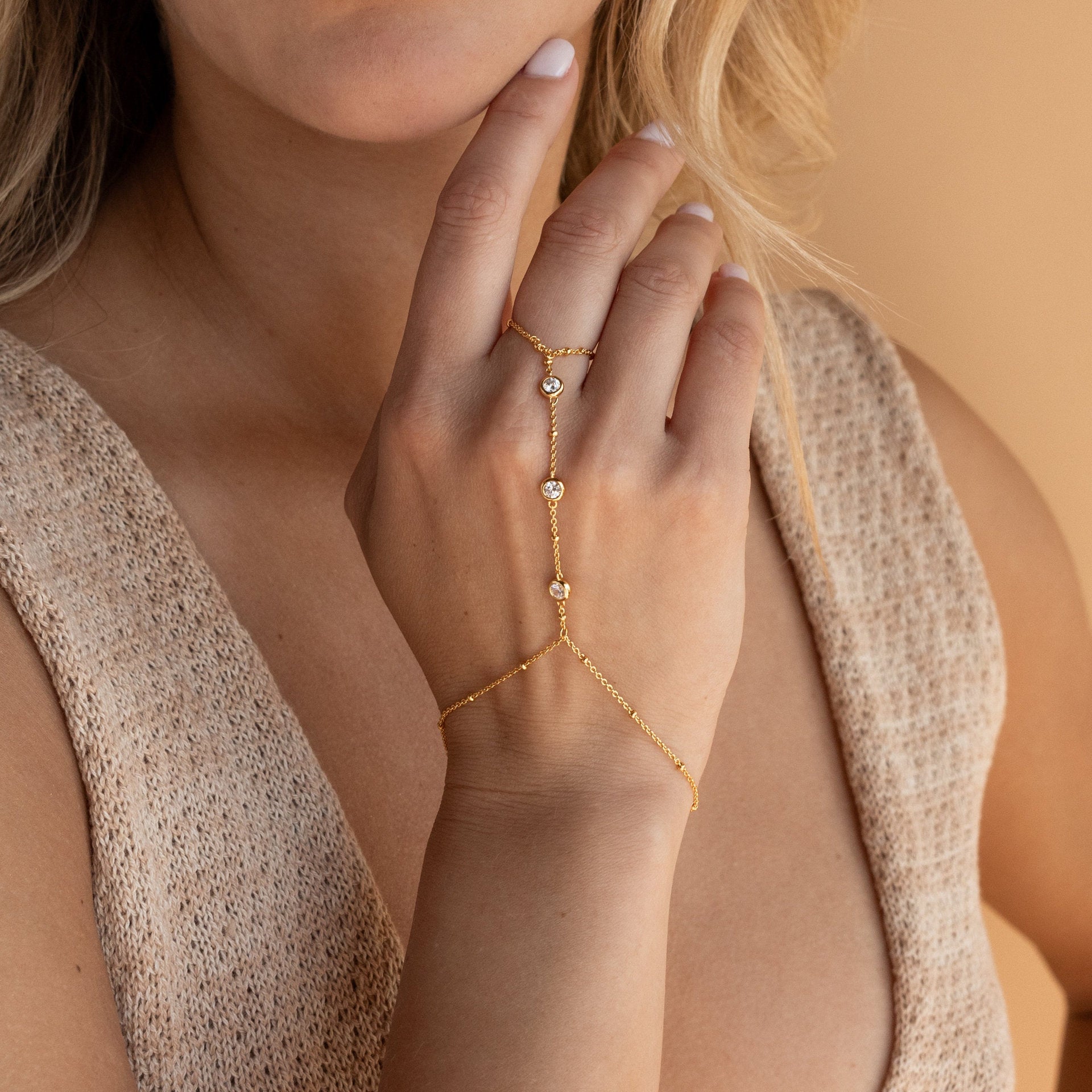 Small Rice-shaped Beads Rice Beads Zircon Pearl Ring Chain Love Finger Chain Ornament f9c97e39 73b1 4253 9e62 1d5096995f70