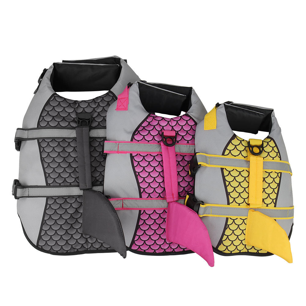 Swim Pet Dog Life Jacket Vest Clothes Life Vest Collar Harness Pets Swimming Summer Swimwear Scales Shark Pet Products f9d4c7