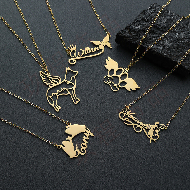 Stainless Steel English Letter Pendant Plated 18K Gold f9df21e6 f9d1 47c6 9a10 9e72a062fcd1