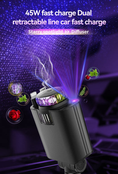 Multifunctional Purple Light Car Phone Charger
