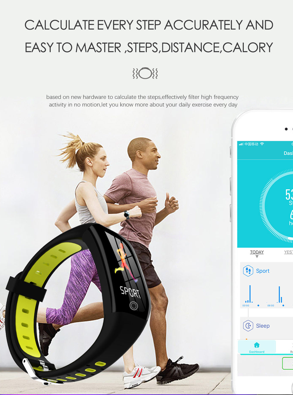 Цветной экран F21 Smart Bracelet Monitor Sleep