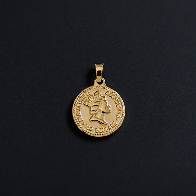 Portrait Coin Cross Peach Heart Angel Retro Pendant fa1bfdf9 704e 408c 8091 a9cfc23b2249