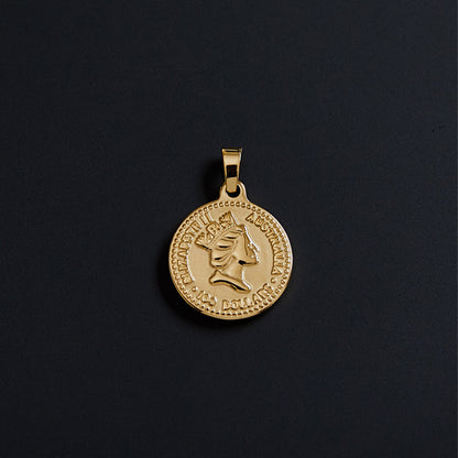 Portrait Coin Cross Peach Heart Angel Retro Pendant fa1bfdf9 704e 408c 8091 a9cfc23b2249