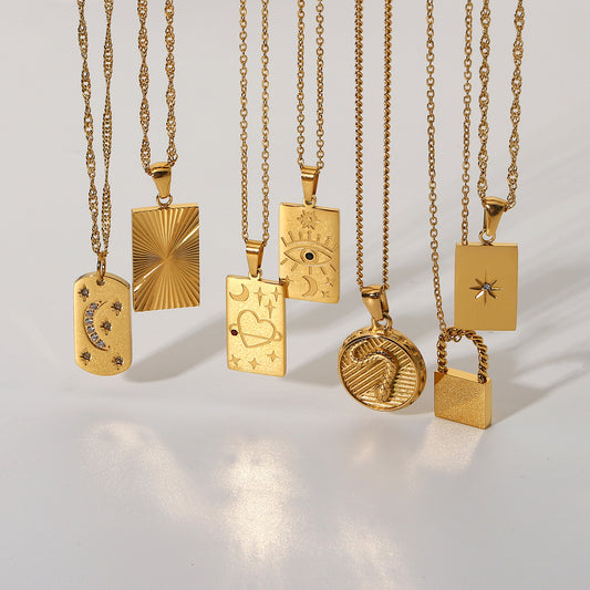 Statement Square Tarot Signet Pendant Necklace fa282852 2b97 4edb 8bba 355d020613c5