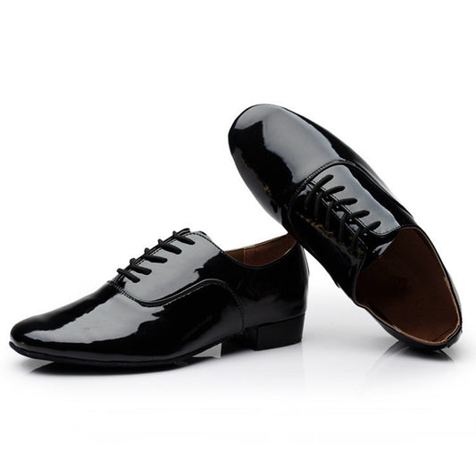 Men's Modern Dancing Shoes Leather Soft Bottom Men's Dance Shoe Latin Dance Shoes Dance Shoe Men's National Standard Square F