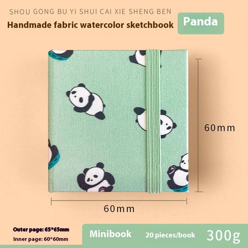 Feiluniao Watercolor Notebook Fabric Handmade Mini Portable Portable Character Sketch Hand Painted Graffiti Drawing Book - 图片 47