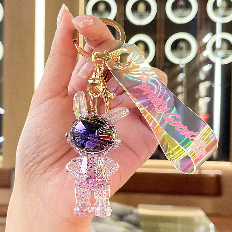 Crystal Astronaut Mask Rabbit Keychain fa70027a 2023 4637 8bf0 552e81b0b907