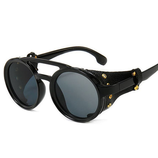 Retro Round Frame Punk Steam Sunglasses Personality Leather Case Sunglasses fa8f6d3d 8064 4aad 91bd 74cb658cb4ec