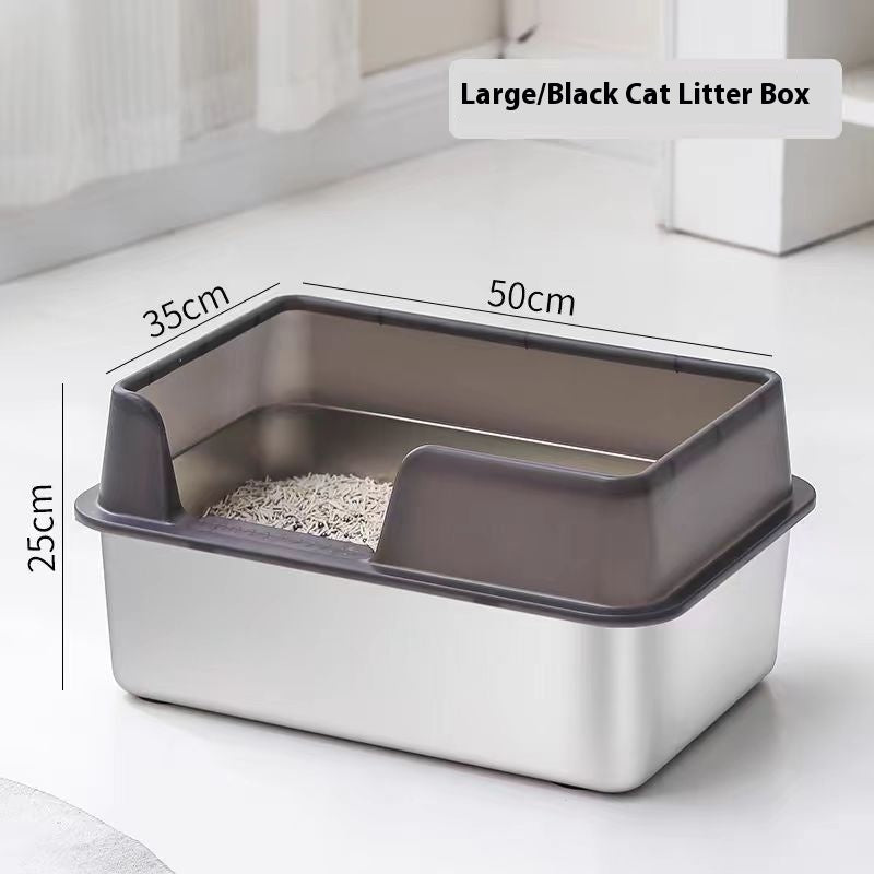 Stainless Steel Litter Box High Fence Anti-splash fa91c7f6 af2c 4f4e bf20 6cbf192e7a0c trans