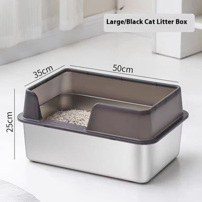 Stainless Steel Litter Box High Fence Anti-splash fa91c7f6 af2c 4f4e bf20 6cbf192e7a0c trans