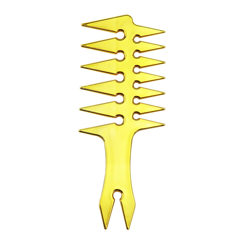 Men's Retro Electroplating Double-sided Oil Head Texture Comb Barber Big Back HeadHead Wide Tooth Fluffy Shape Comb fa99b5a1 