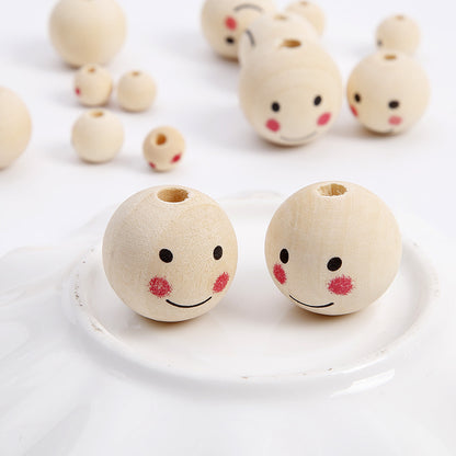 DIY Children's Log Color Smile Doll Head Beaded Accessories fa9a022d f720 4e84 8f48 301dc46c0571