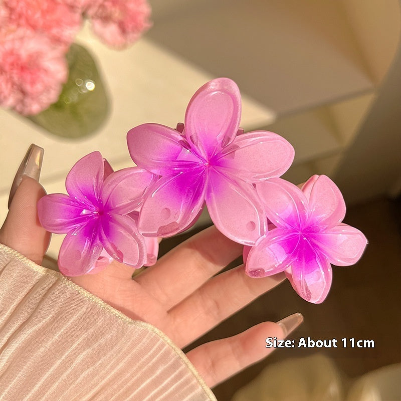 Three Flowers Plumeria Rubra Large Hair Clip Female faa07675 ba1b 4e07 9d80 74f022646acd trans