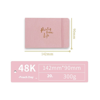Feiluniao Watercolor Notebook Fabric Handmade Mini Portable Portable Character Sketch Hand Painted Graffiti Drawing Book - 图片 8