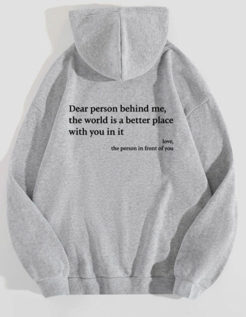 Dear Person Behind Me,the World Is A Better Place,with You In It,love,the Person In Front Of You,Women's Plush Sweater Plain 