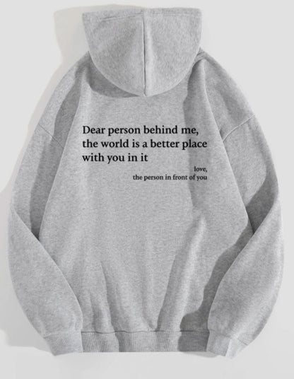 Dear Person Behind Me,the World Is A Better Place,with You In It,love,the Person In Front Of You,Women's Plush Sweater Plain 