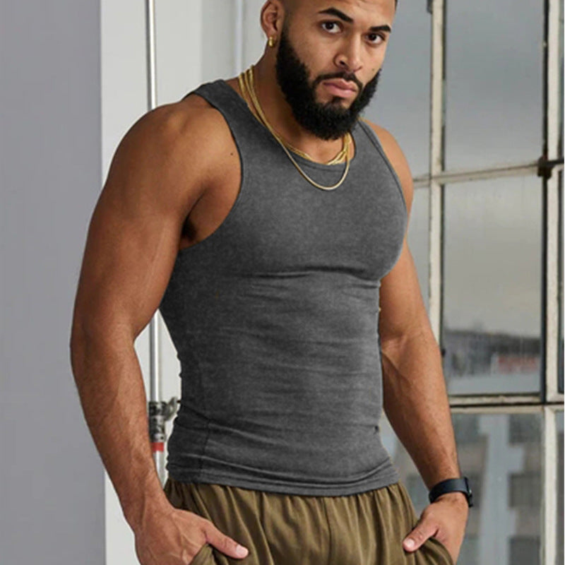 Men's Summer Knitted Ice Silk Rib Fitness Sports Casual Slim Vest faf289fc f338 4e1a 985f d227f6495a53