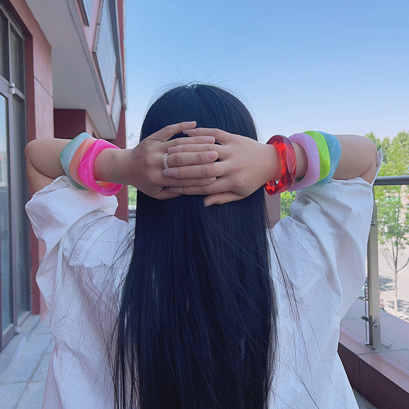 Colorful Multi-color Square Acrylic Bracelet fafb301a f6c9 4217 b3ed 0ff920e1dd24