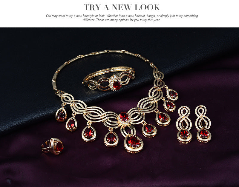 Set Jewelry Fashion Gems Necklace And Earrings Alloy Jewelry fb0a994a 6d1e 4a6a afb1 315a0f564371