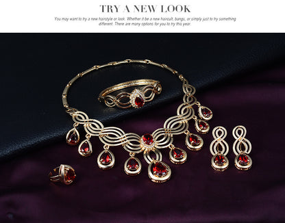 Set Jewelry Fashion Gems Necklace And Earrings Alloy Jewelry fb0a994a 6d1e 4a6a afb1 315a0f564371