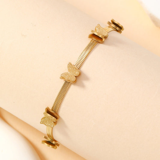 Titanium Steel Bracelet Female Non-fading Double Butterfly fb1456f4 8438 4ad3 921c c80d271a0d20