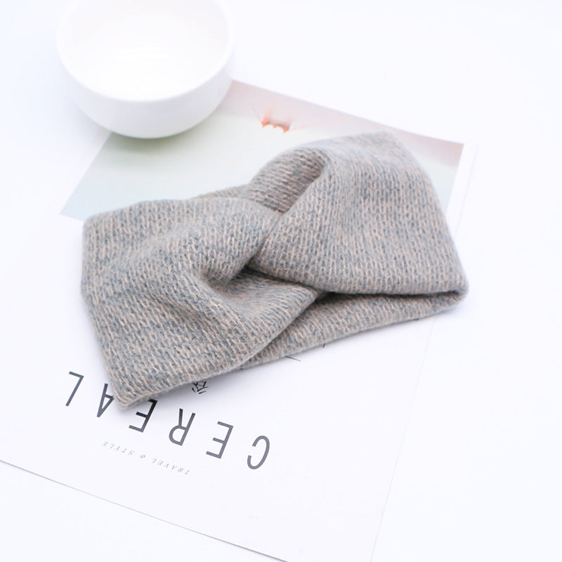Woven Knitted Turban Headband Sweet And Versatile Wide-brim Headdress fb236040 9549 4bd9 b35a bfe1e2137497