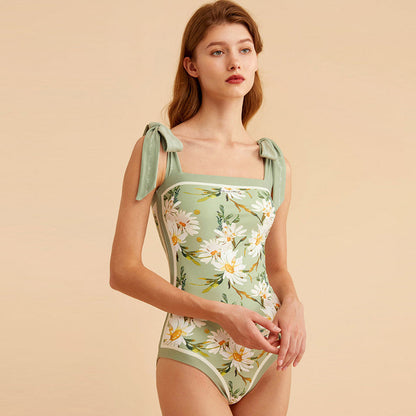 Vintage French Double Sided Print Slim One-Piece Swimsuit fb31441b 4534 4d3d a01e f7eeb09f0469 ebf6c24c d290 413b 8325 2f0032