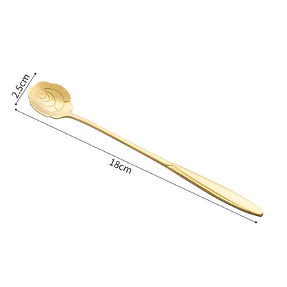 Stainless Steel Korean Spoon Long Handle Cherry Blossom Stirring fb3da86f bb45 4d47 8486 6bffc75acfed