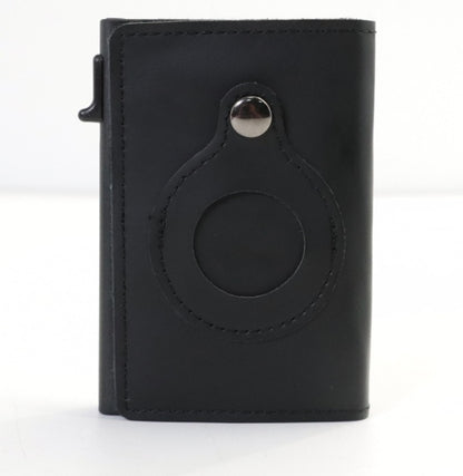 AirTag Wallet Anti Theft Bullet Card Bag Multi-functional Rfid Card Holder Men's Leather Slim Wallets For Airtag Air Tag fb4f
