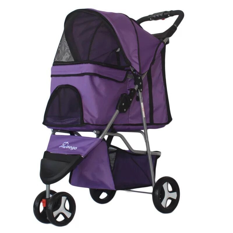 Lightweight Folding Pet Trolley Dogs And Cats Dog Out Stroller Three-wheeled Pet Stroller Dog Out Stroller Supplies fb66b568 