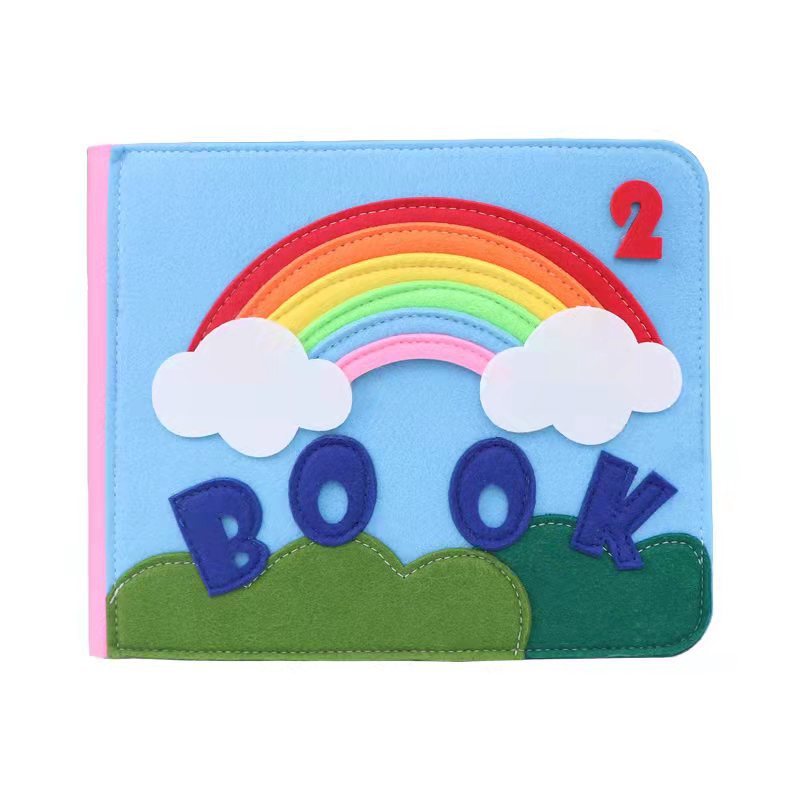 Felt Busy Board Children 3D Three-dimension Educational Learning Non-Woven Rainbow Early Education Story Book fb87eec9 d7fe 4